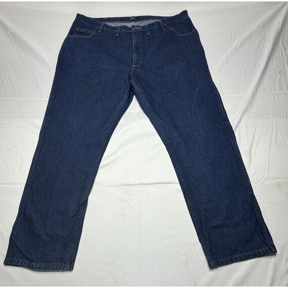 Wrangler Men's 47MWZ Regular Fit Straight Leg Western Blue Jeans - Size 44x30 - Picture 1 of 7